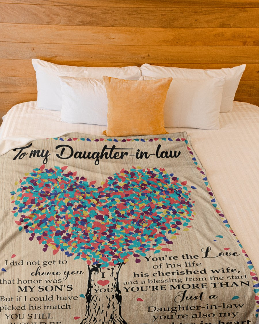 You're Also My Daughter-In-Heart - Best Gift For Daughter-In-Law Fleece Blanket