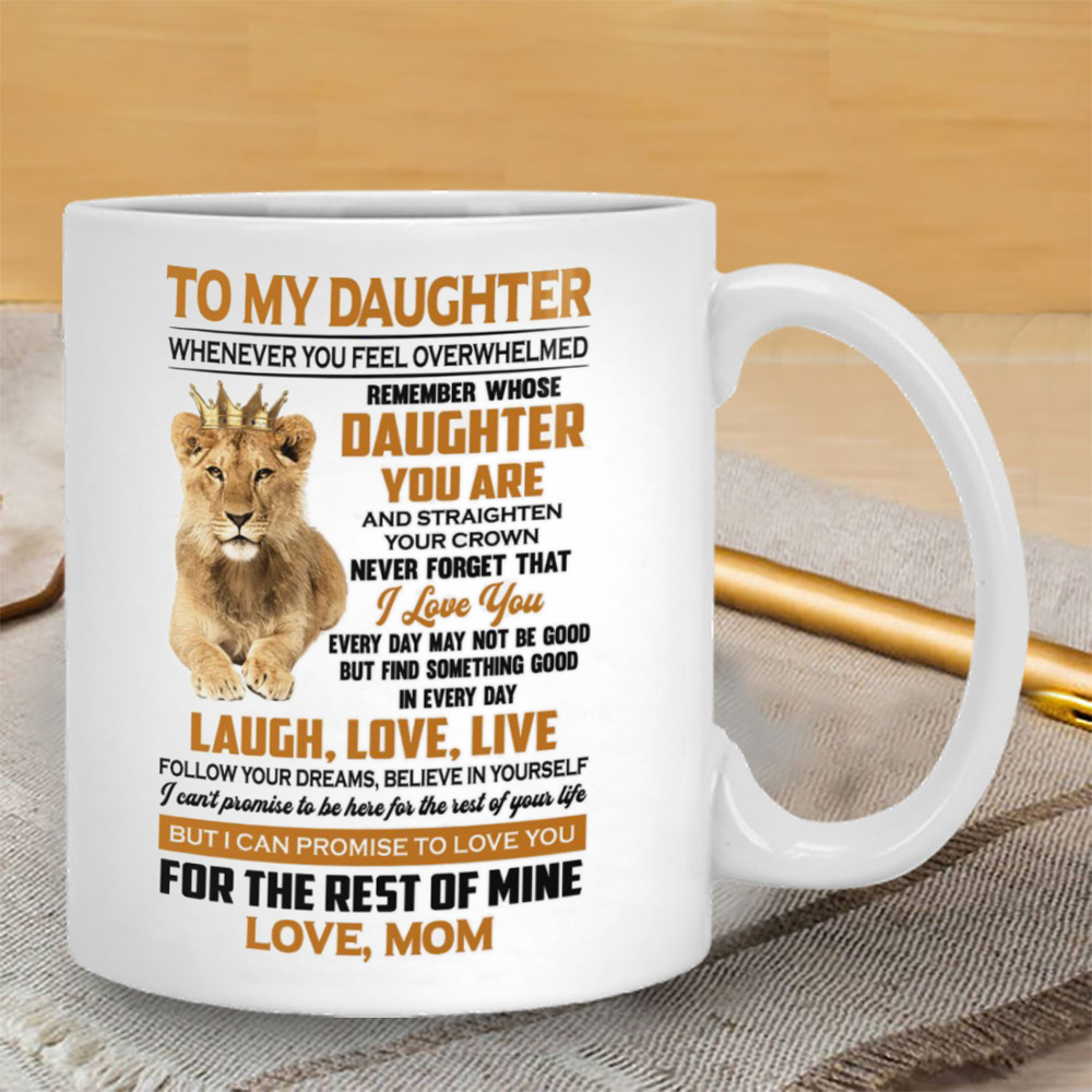 To My Daughter Whenever You Feel Overwhelmed, Moon And Back Personalized Mug Designed By Deny Dilapidated