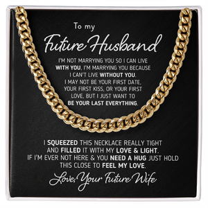 Gift for Future Husband "I Can't Live Without You" Necklace