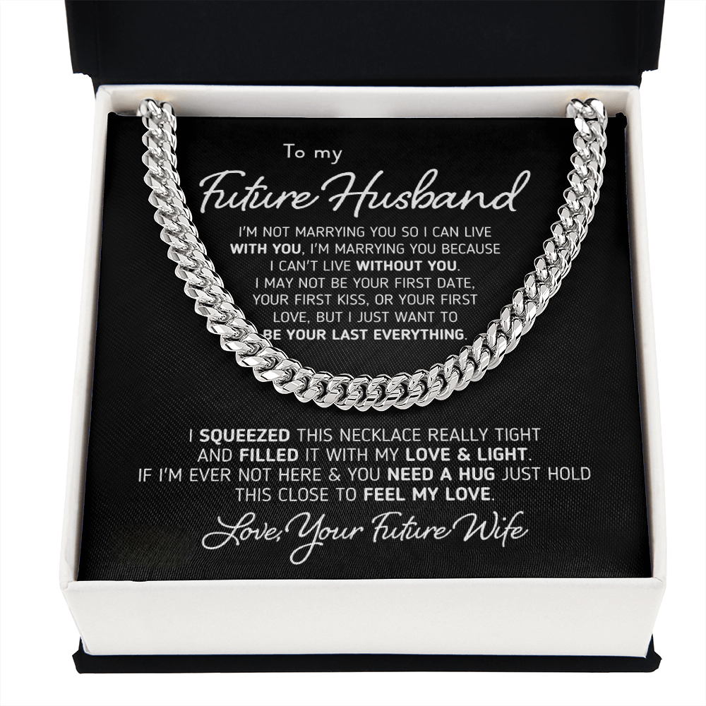 Gift for Future Husband "I Can't Live Without You" Necklace