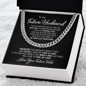 Gift for Future Husband "I Can't Live Without You" Necklace