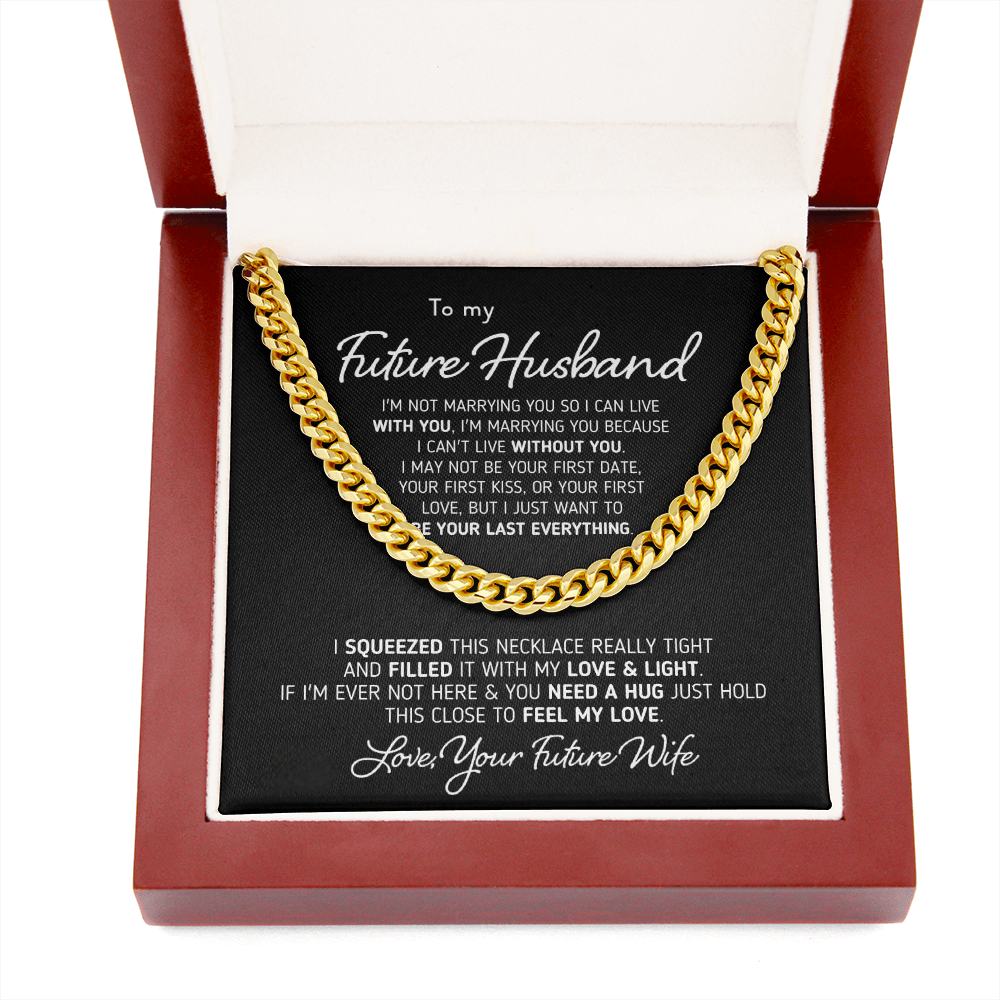 Gift for Future Husband "I Can't Live Without You" Necklace