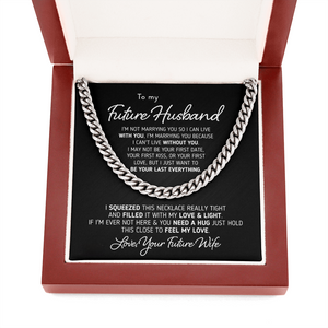 Gift for Future Husband "I Can't Live Without You" Necklace