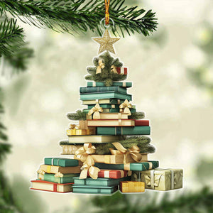 Book Lover Christmas Ornament, Christmas Book Tree Ornament