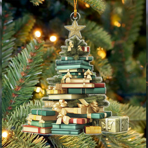 Book Lover Christmas Ornament, Christmas Book Tree Ornament