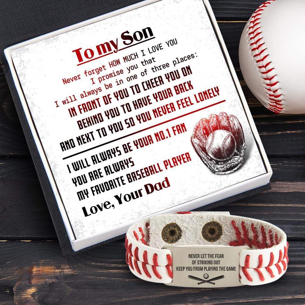 Personalized Baseball Bracelet - Baseball - To My Son - From Dad - How Much I Love You