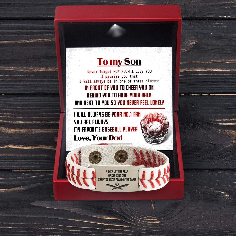 Personalized Baseball Bracelet - Baseball - To My Son - From Dad - How Much I Love You