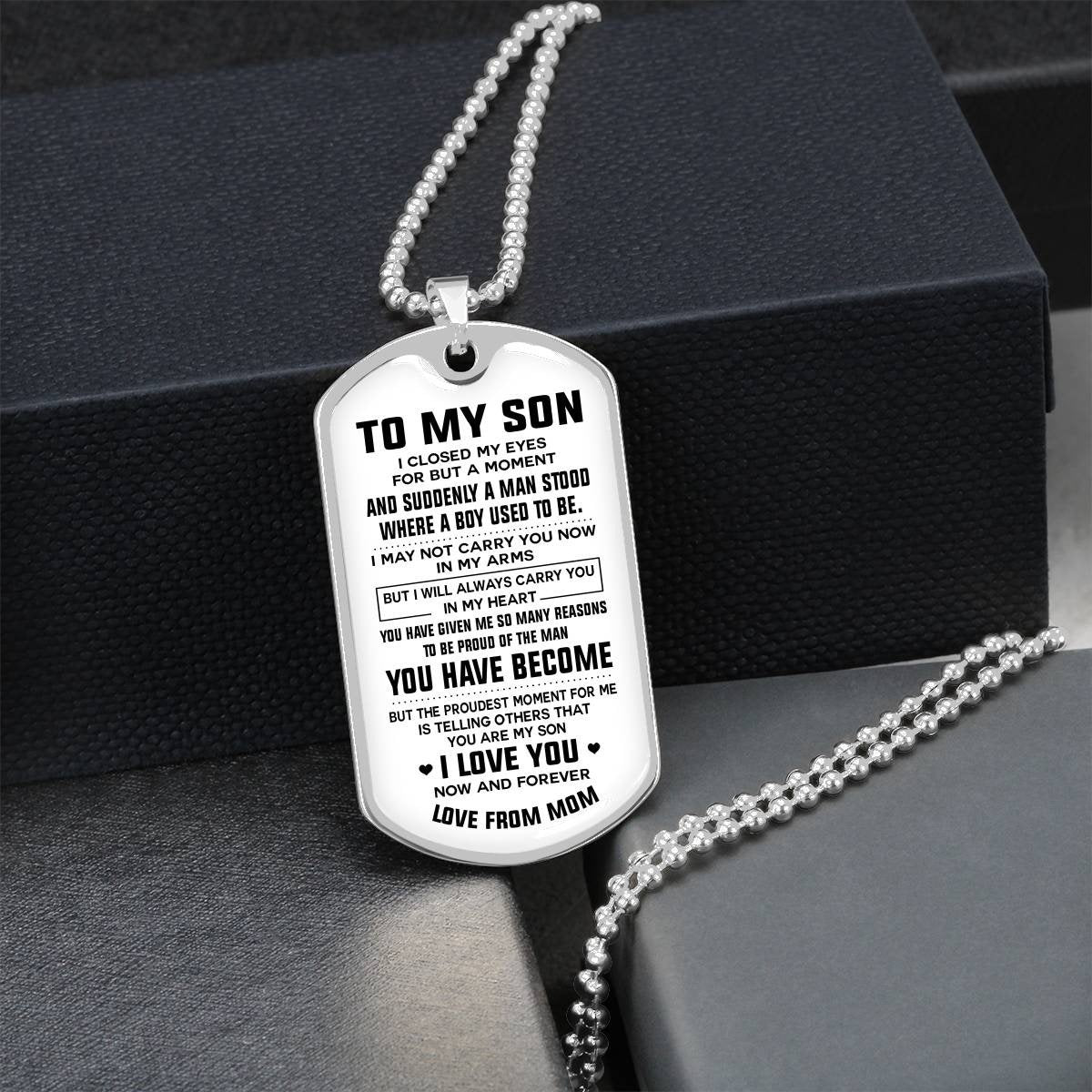 To my son, love from mom Dog Tag