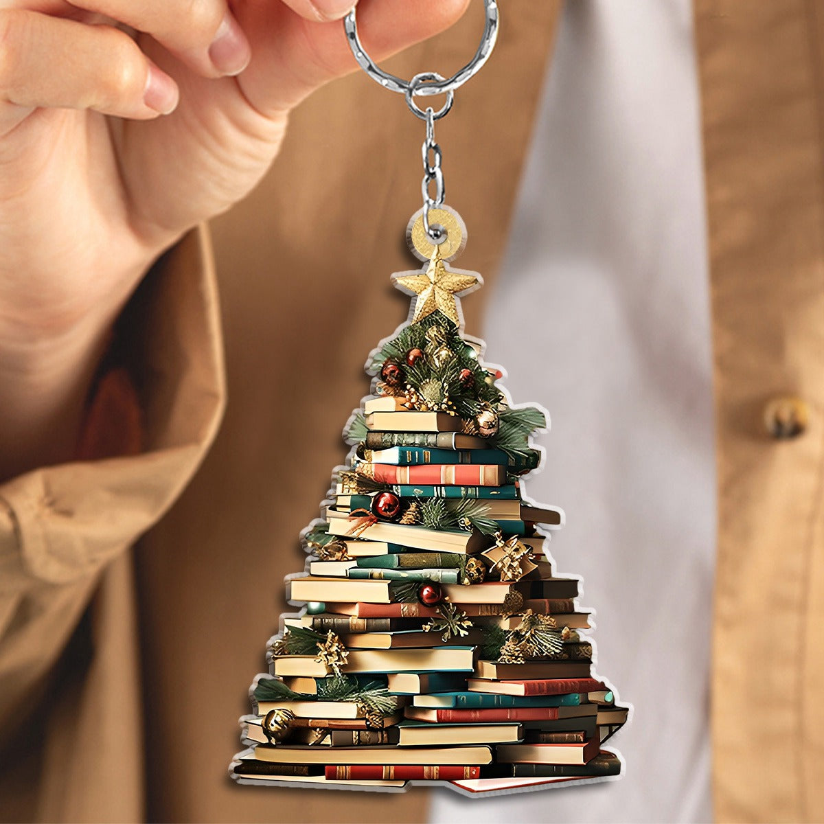 Book Tree Keychain, Perfect Gift For Book Lovers