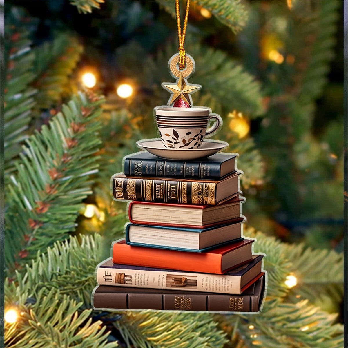 Book Tree Christmas Ornament, Perfect Gift for Bibliophiles