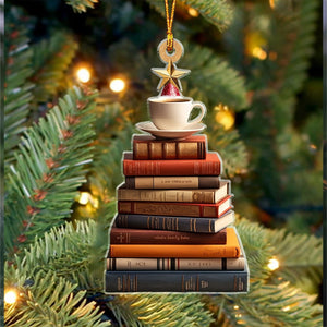 Book Tree Christmas Ornament, Perfect Gift for Bibliophiles, Librarian Gifts