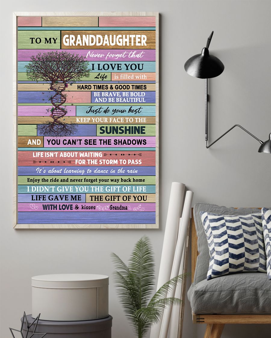 Never Forget That I Love You - Best Gift For Granddaughter Vertical Poster