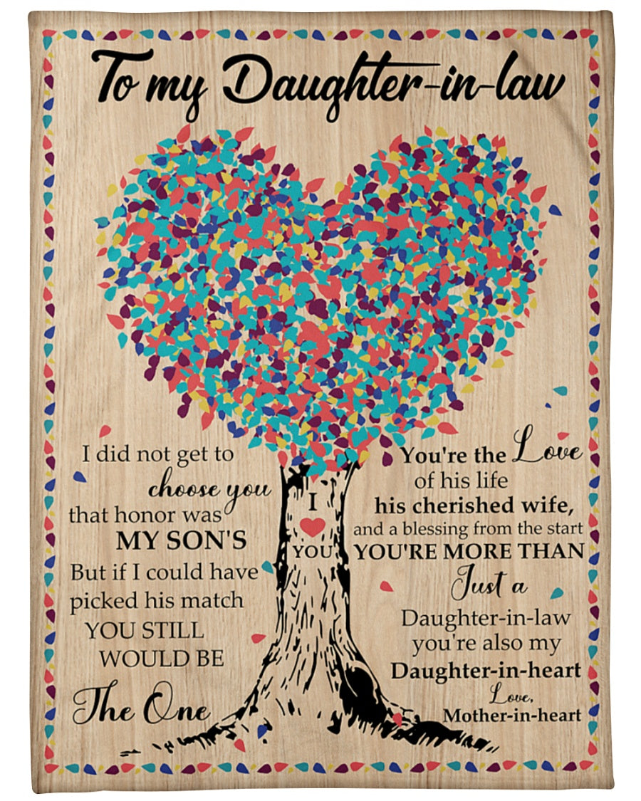 You're Also My Daughter-In-Heart - Best Gift For Daughter-In-Law Fleece Blanket