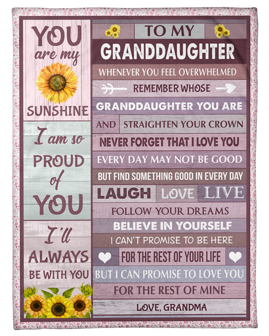 You Are My Sunshine - Best Gift For Granddaughter Fleece Blanket