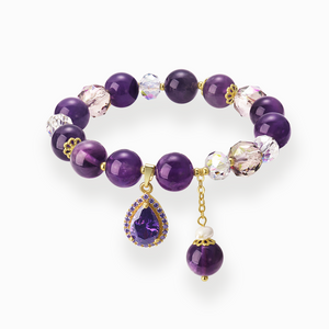 To My Granddaughter, Drive Away Your Anxiety Amethyst Drop Bracelet