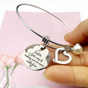 A Sister Is God's Way Of Making Sure We Never Walk Alone Bangle