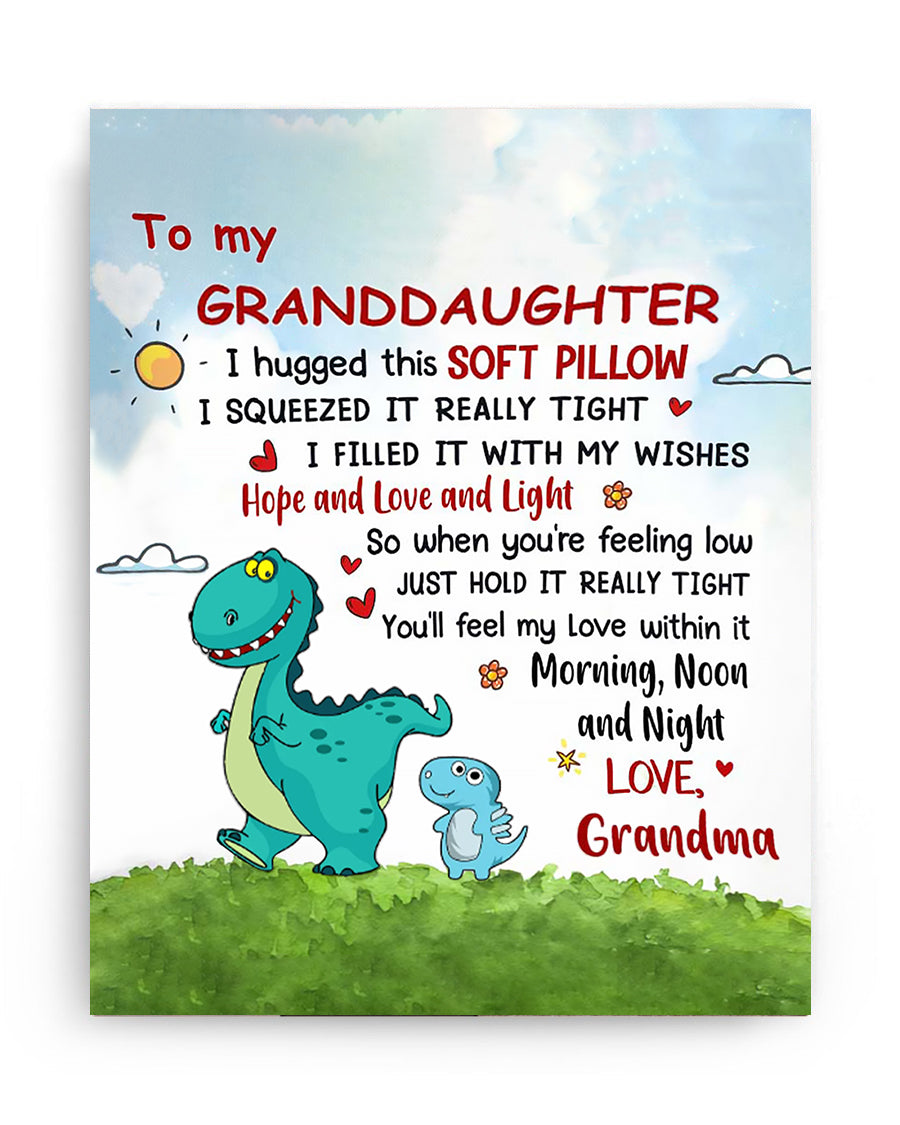 To My Granddaughter Dinosaur Poster - Best Gift For Granddaughter