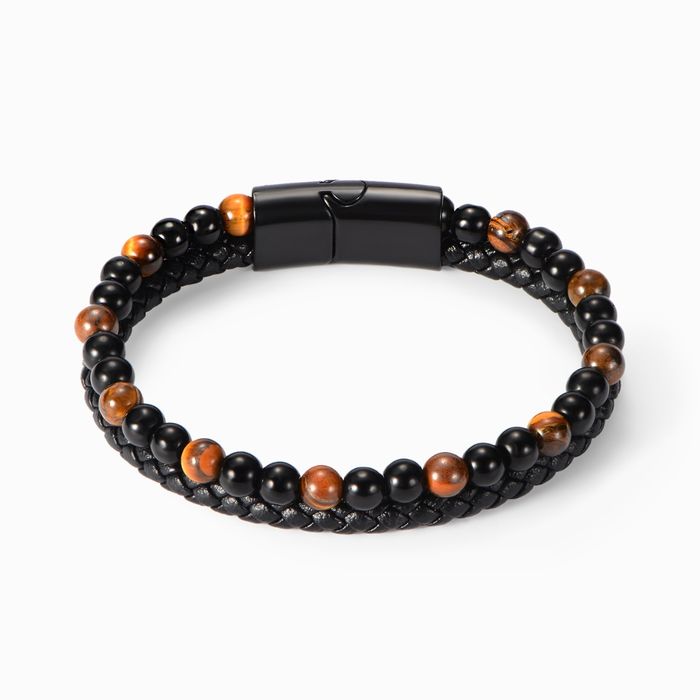To My Son, Natural Stone Protection Beaded Leather Bracelet