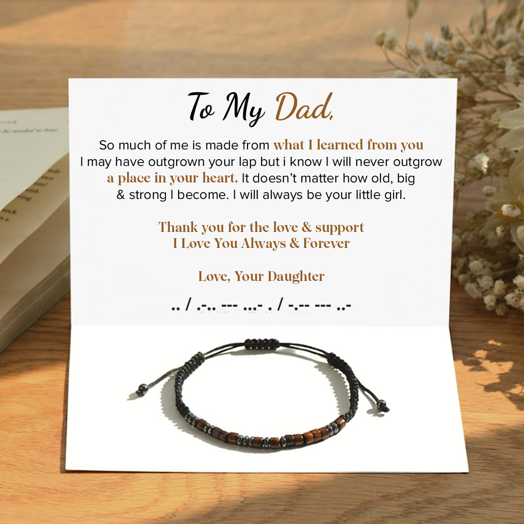 To My Dad, I Love You Morse Code Bracelet