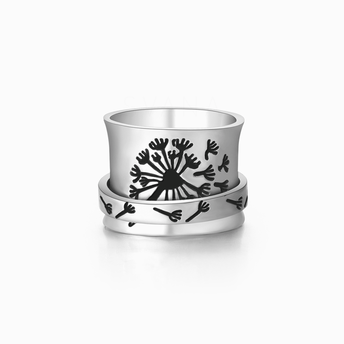 To My Daughter Dandelion Flower Spinner Ring