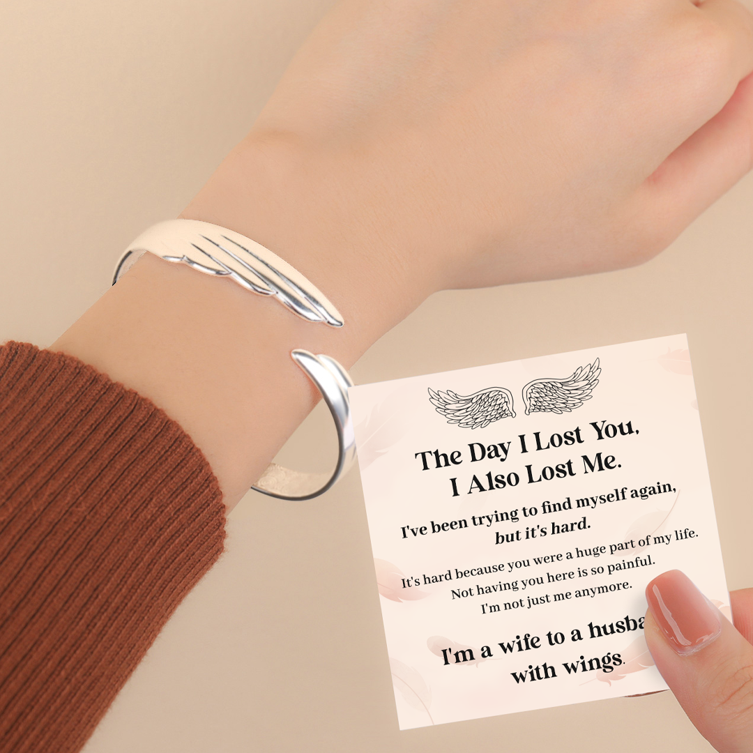 To My Husband Keep You in My Heart Forever Angel Wing Bracelet