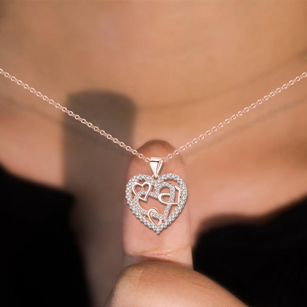 Interlocking Hearts Necklace - 👩‍❤️‍👩''Sisters of my soul & Friends of my heart''💕