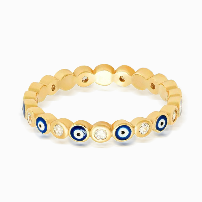 To My Daughter Heart and Evil Eye Ring