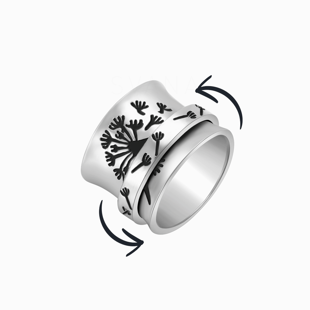 To My Daughter Dandelion Flower Spinner Ring
