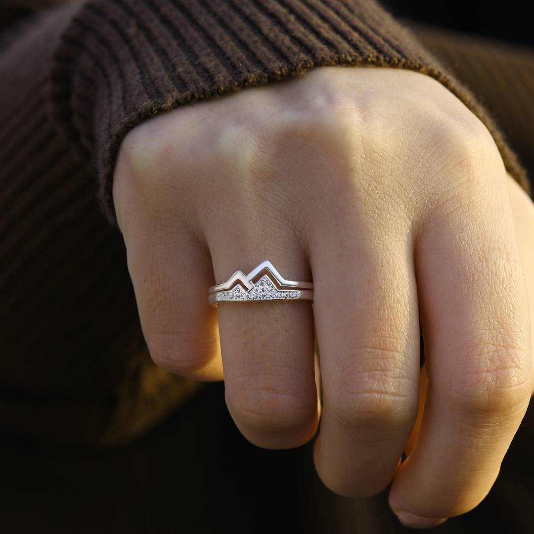 To My Daughter The Climb Pave Mountain Ring
