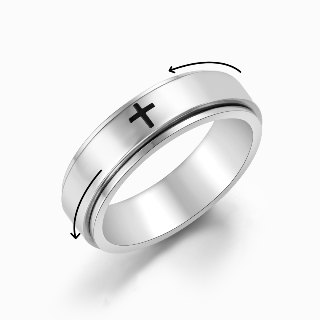 To My Son Pray Through It Fidget Cross Ring