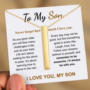 To My Son Pillar Bar Necklace