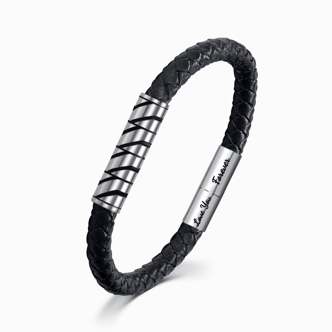 To My Bonus Son, Love You Forever Thin Braided Bracelet