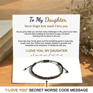 To My Daughter, I Love You Morse Code Bracelet