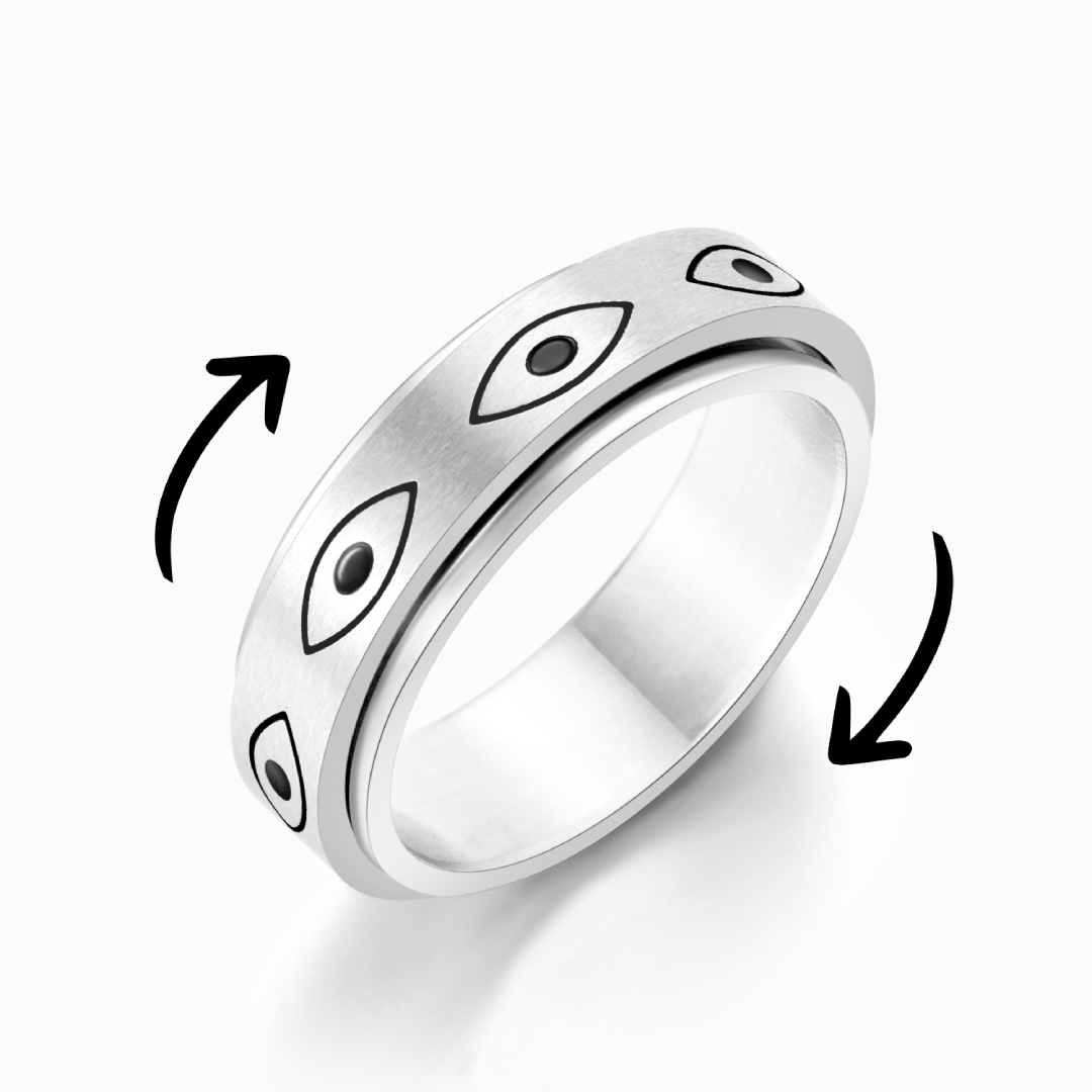 To My Grandson Evil Eye Fidget Ring
