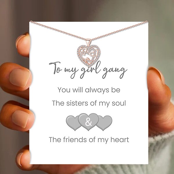 Interlocking Hearts Necklace - 👩‍❤️‍👩''Sisters of my soul & Friends of my heart''💕