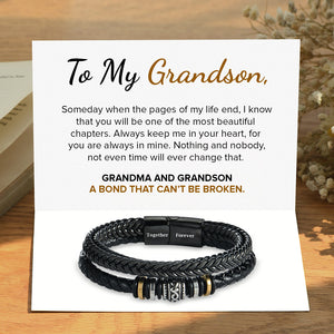 To My Grandson, Together Forever Double Row Bracelet