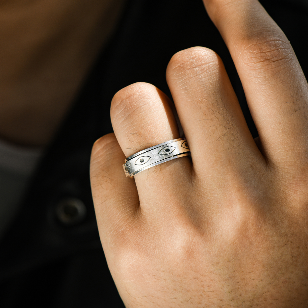 To My Grandson Evil Eye Fidget Ring