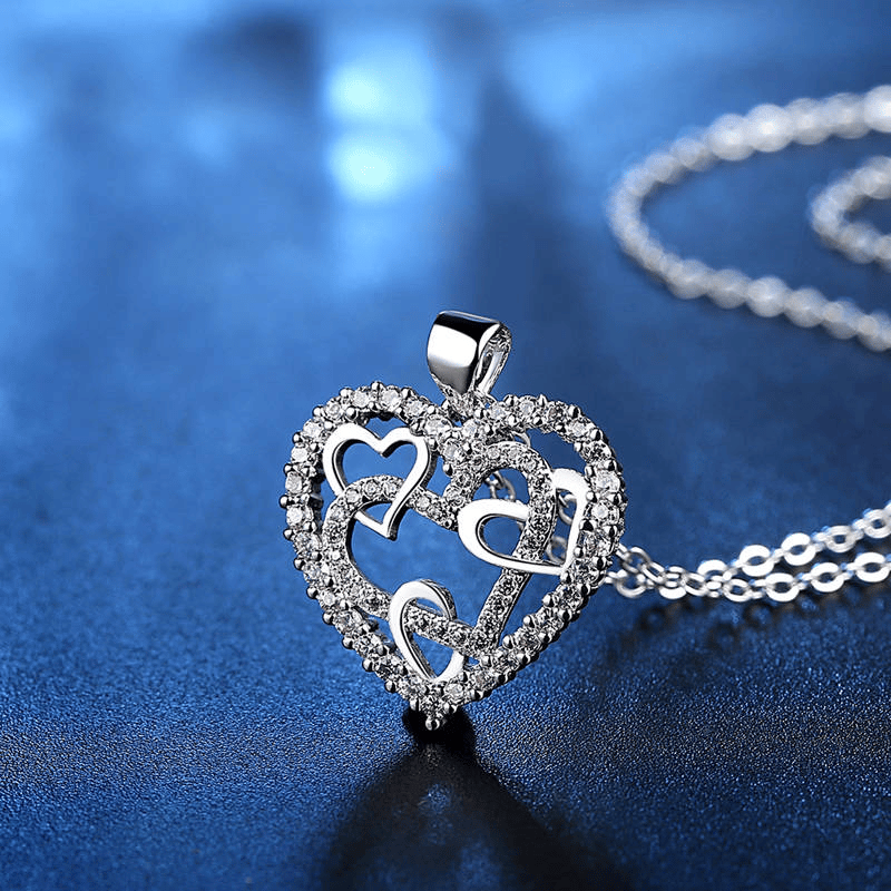 Interlocking Hearts Necklace - 👩‍❤️‍👩''Sisters of my soul & Friends of my heart''💕
