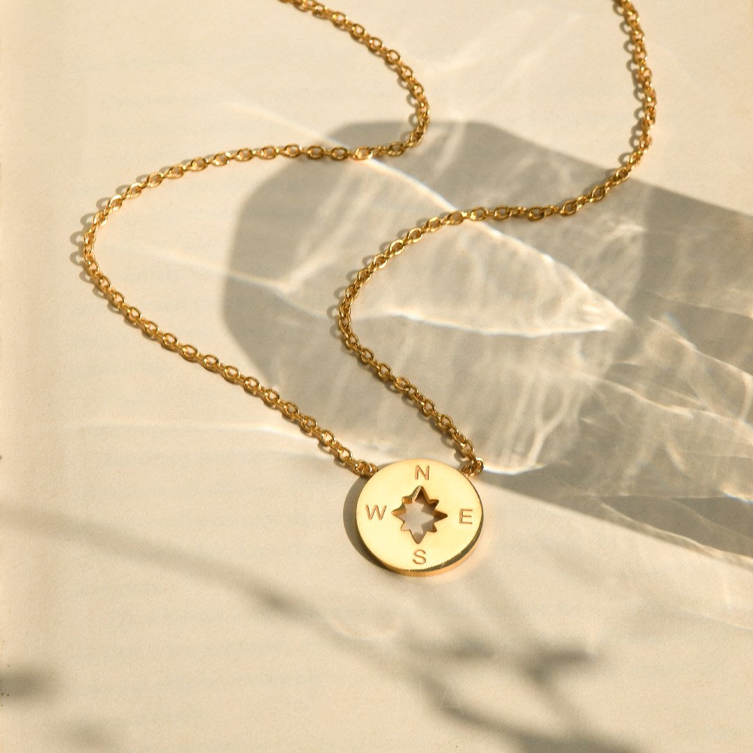 To My Granddaughter Compass Necklace