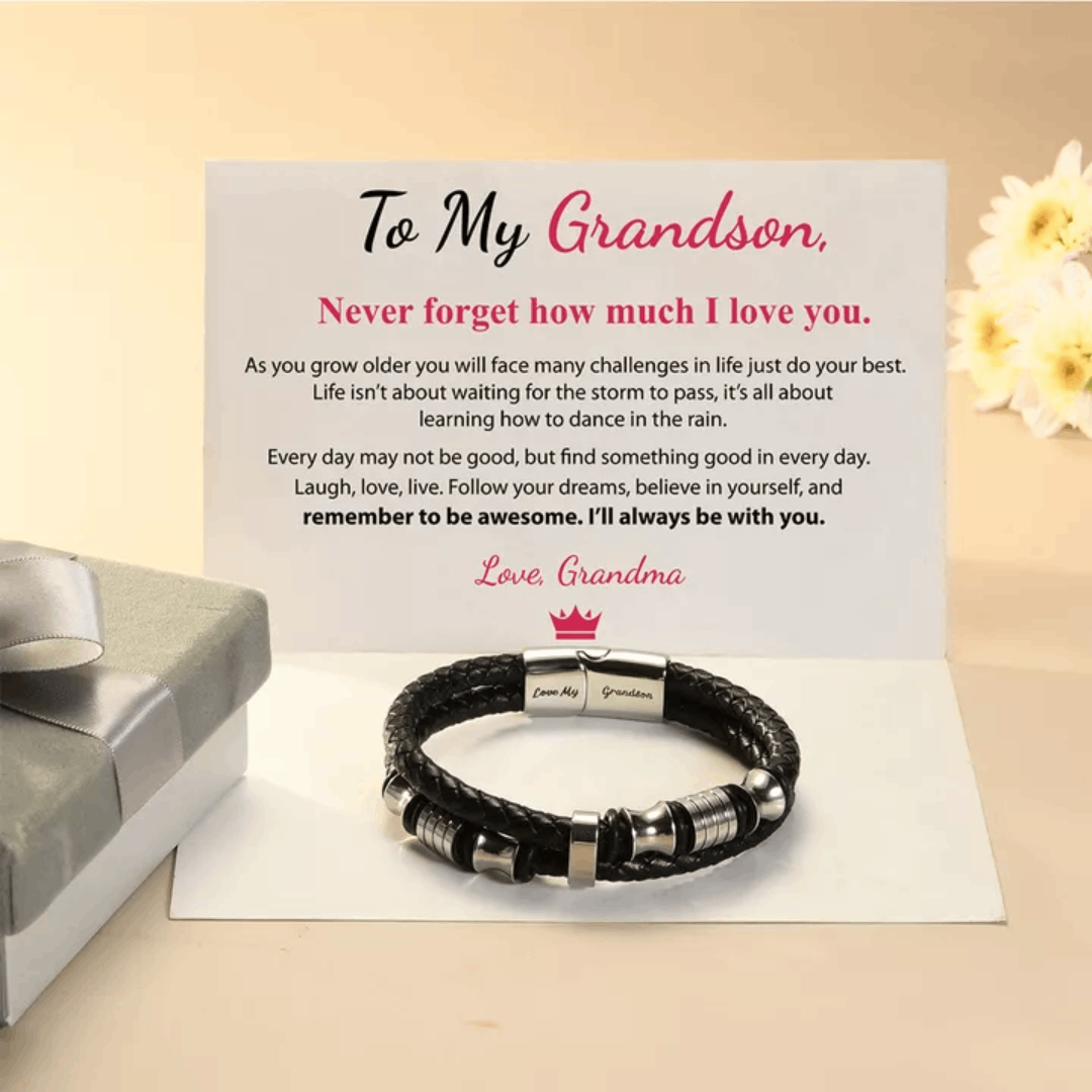 To My Grandson, I Will Always Be With You Bracelet