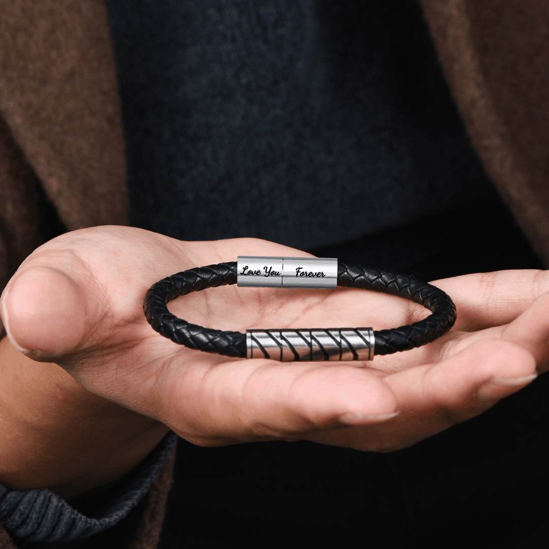 To My Bonus Son, Love You Forever Thin Braided Bracelet