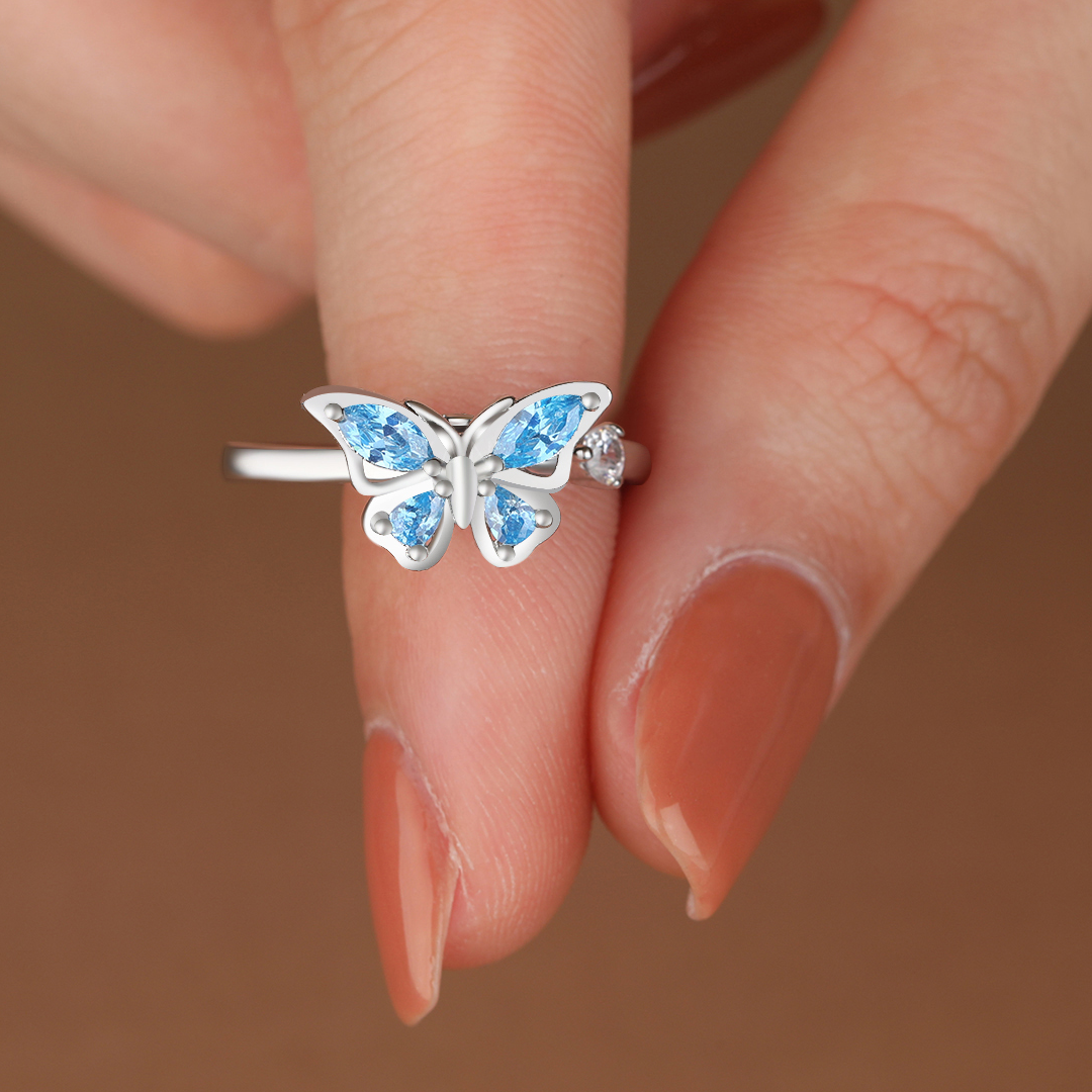 To My Granddaughter Butterfly Fidget Ring