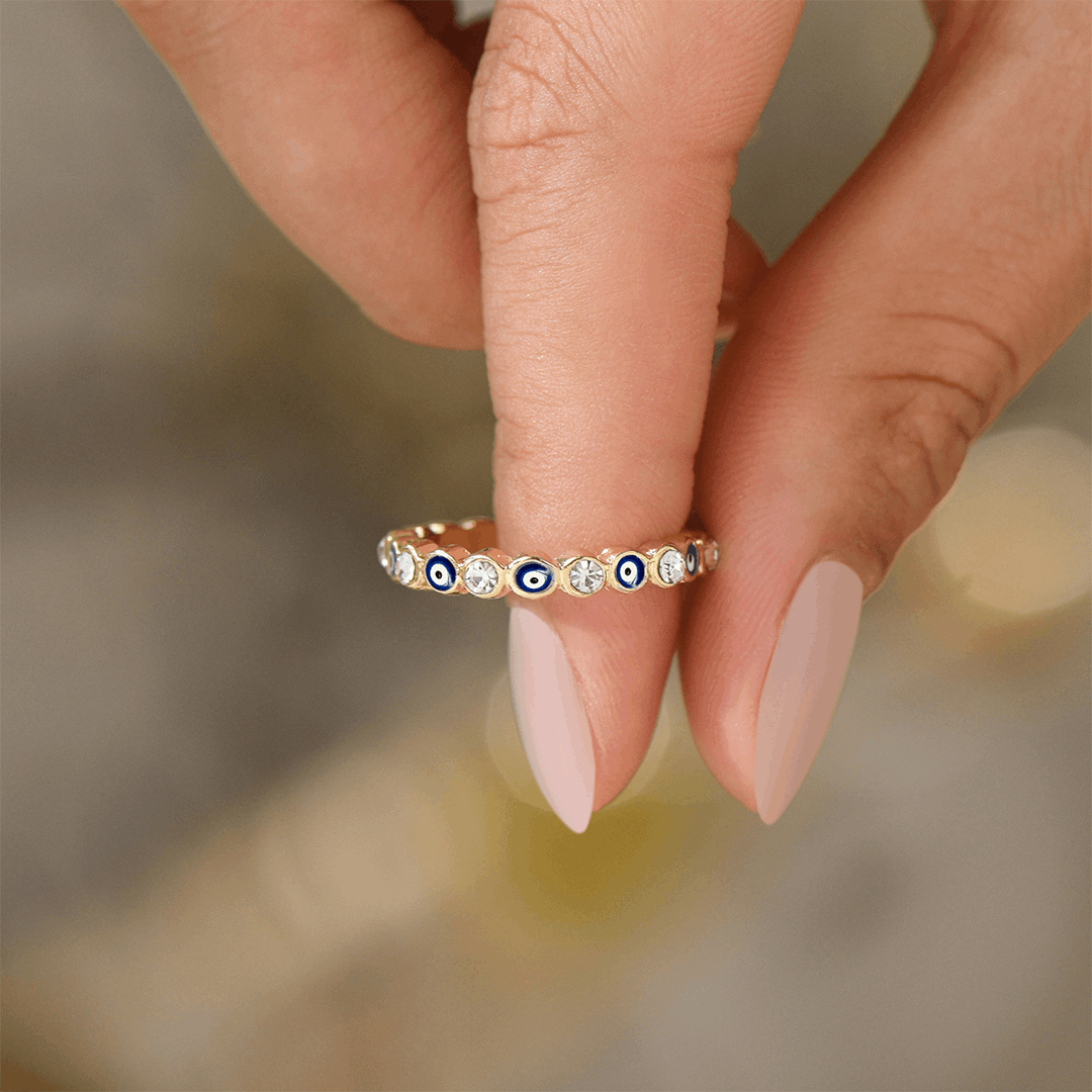 To My Daughter Heart and Evil Eye Ring