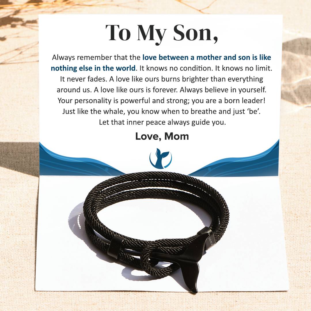 To My Son Whale Tail Nautical Bracelet