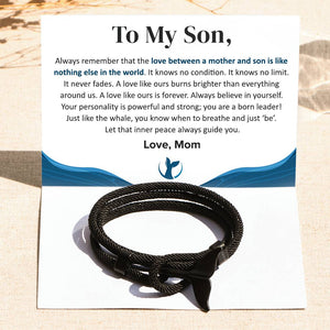 To My Son Whale Tail Nautical Bracelet