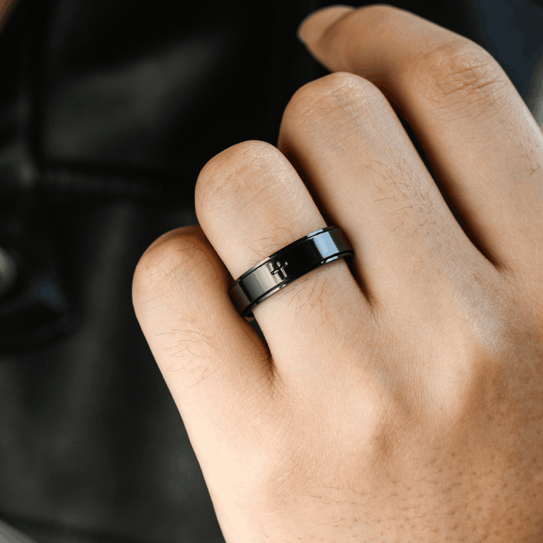 To My Son Pray Through It Fidget Cross Ring