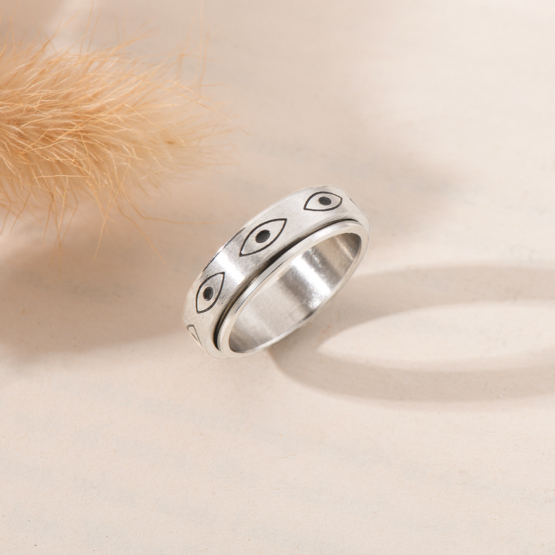 To My Grandson Evil Eye Fidget Ring