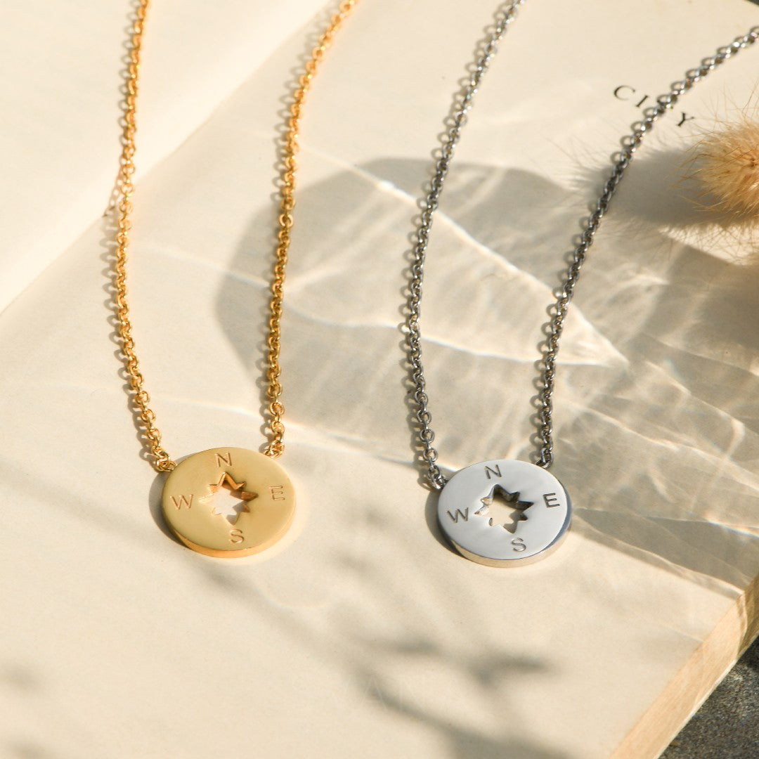 To My Granddaughter Compass Necklace