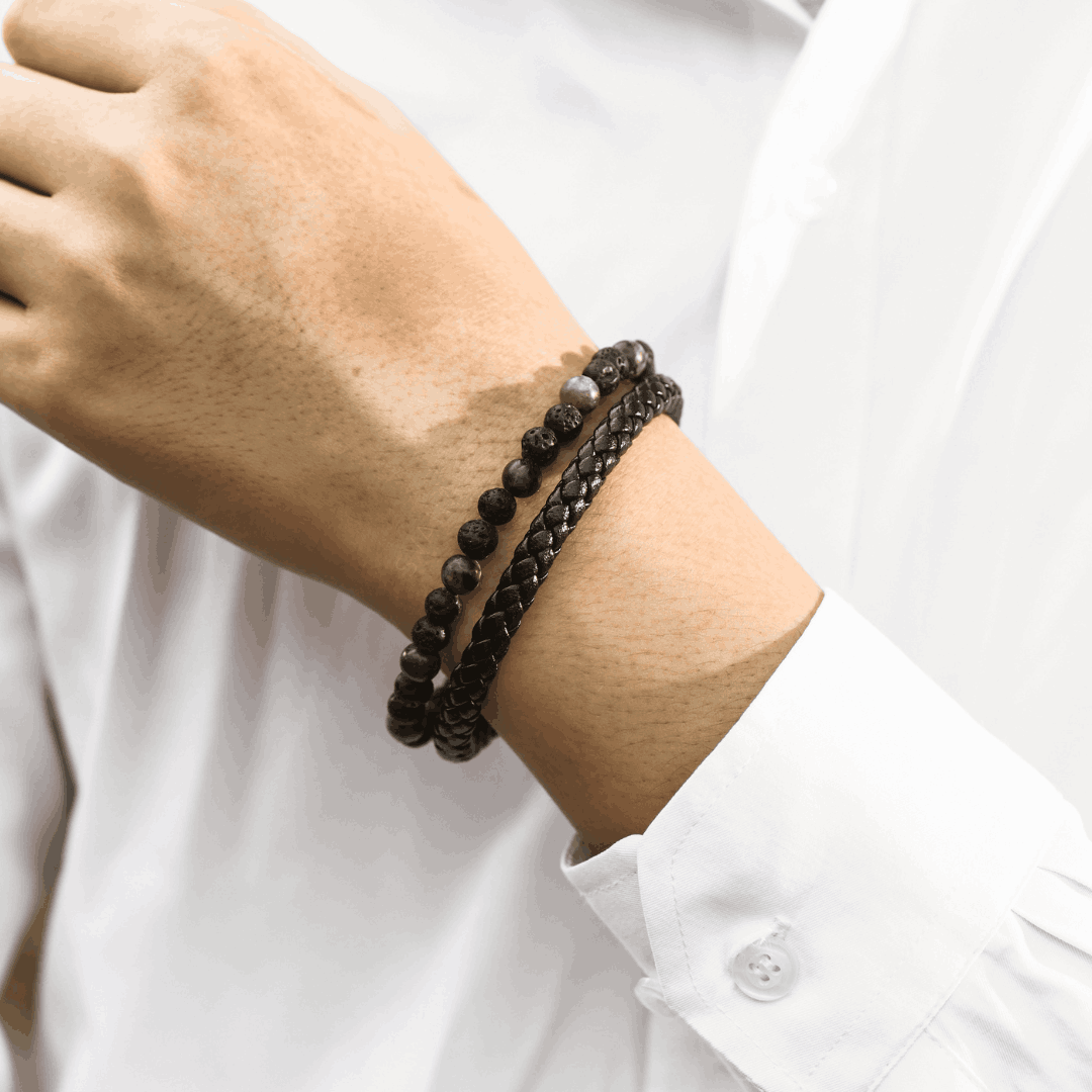 To My Son, Natural Stone Protection Beaded Leather Bracelet