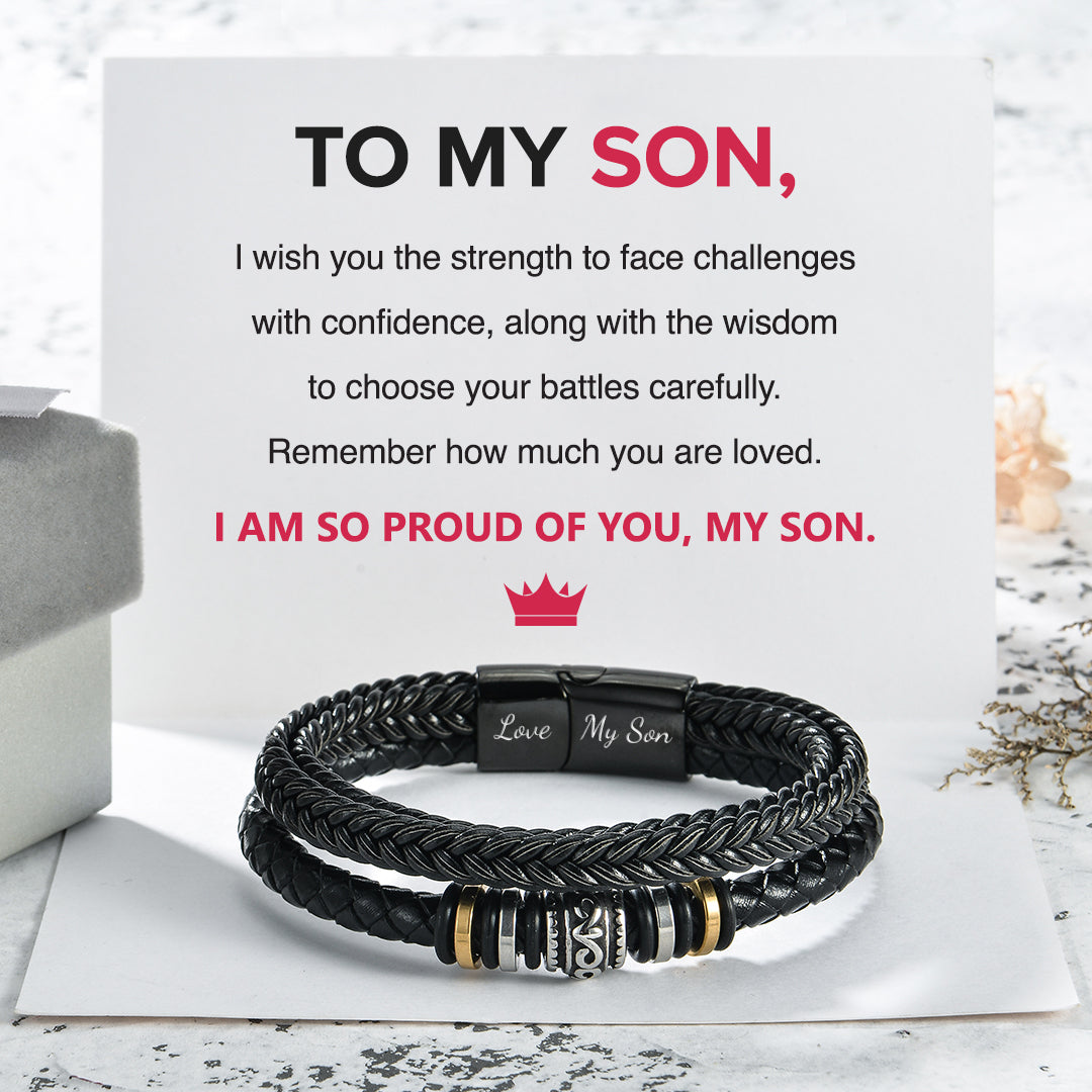 To My Son, I Am So Proud Of You Double Row Bracelet